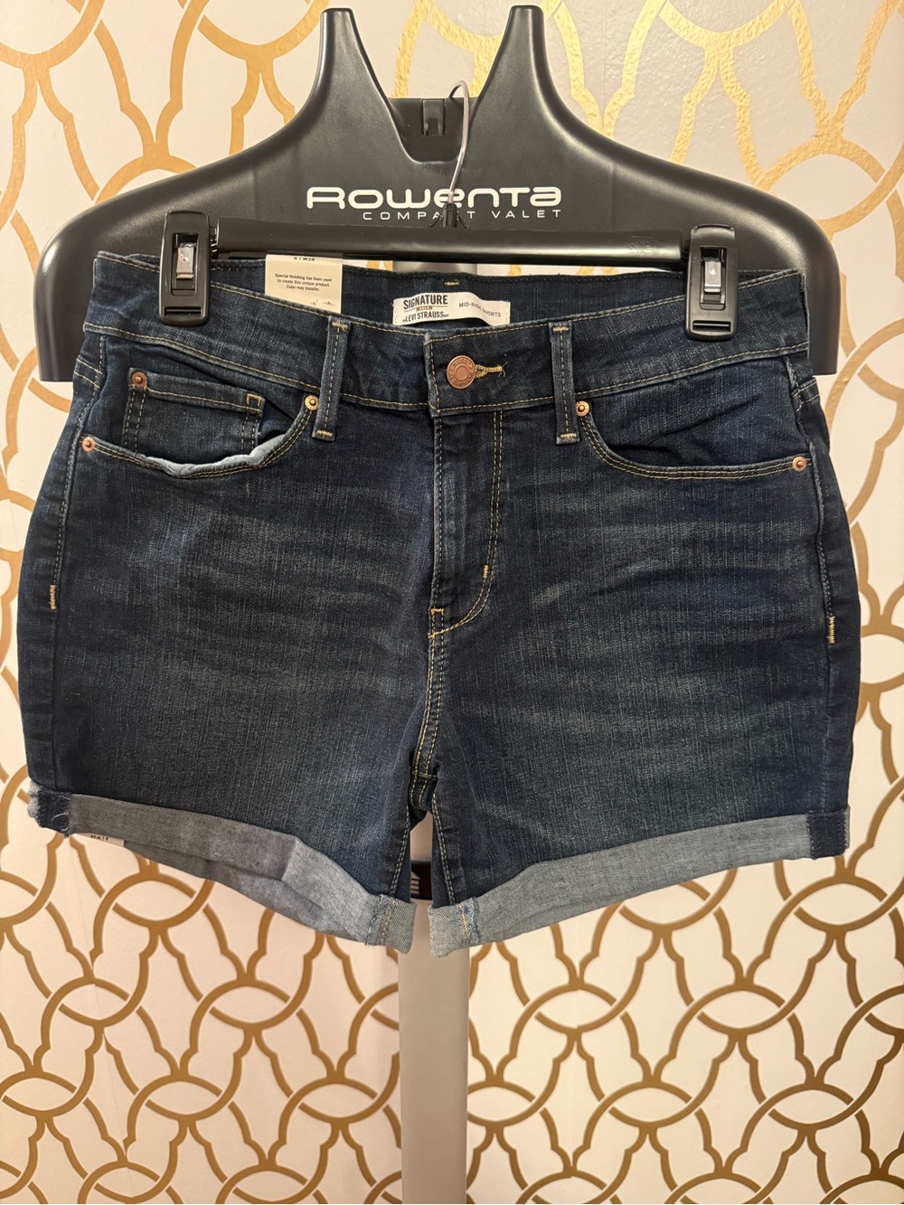 Signature by Levi Strauss Dark Blue Denim Shorts